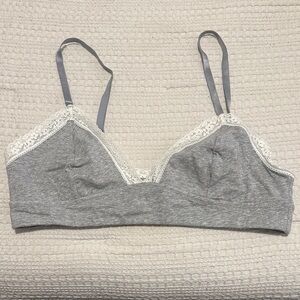 🆕 Jenni Gray with White Lace Bralette. XL. NWT!💥💥